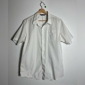 Travis Mathew White and Gray Polka Dot Shirt